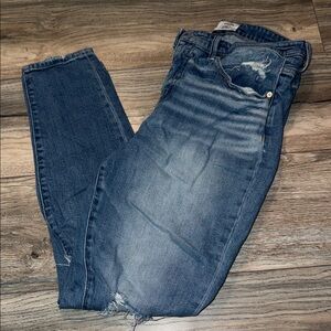 BKE Women's Distressed Blue Skinny Jeans